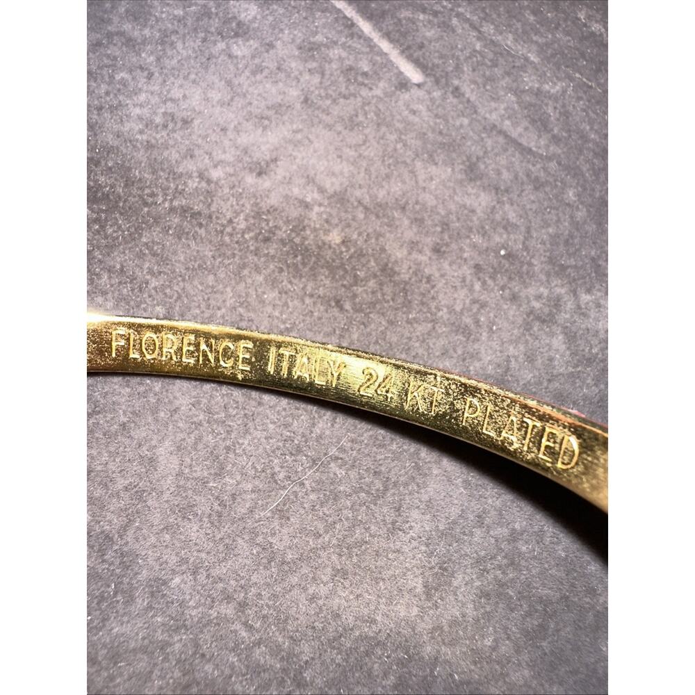 Vintage Gucci 24 karat gold plated bangle Snake bracelet RED - Picture 3 of 16